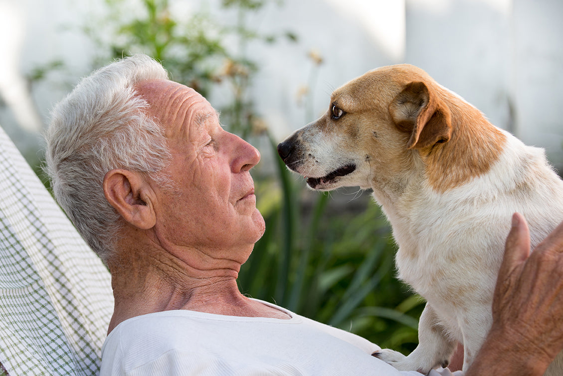 Elderly man with dog