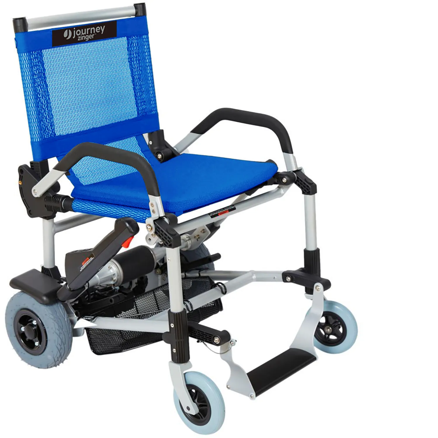 Zinger Folding Power Chair with Arm Rests Blue