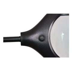 A close-up of the Journey™ 5X Floor Magnifying Glass with LED Light, featuring a black handle with an on/off switch, shown against a white background.