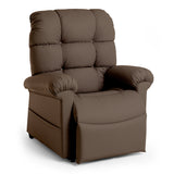 The Perfect Sleep Chair & Lift Chair is a plush brown power recliner with padded armrests, tufted backrest, cushioned seat, and therapeutic heat and massage functions, shown on a white background.