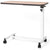 The Journey™ Overbed Table – Adjustable & Portable Design features a light wood top, white metal frame, and four black caster wheels—ideal as a rolling bedside table for home recovery or everyday use.