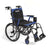 The Journey So Lite® C2 Ultra Lightweight Wheelchair in black and blue features a featherlight frame, large rear wheels, footrests, padded armrests, and a side pouch for easy mobility and comfort with strong seat support.