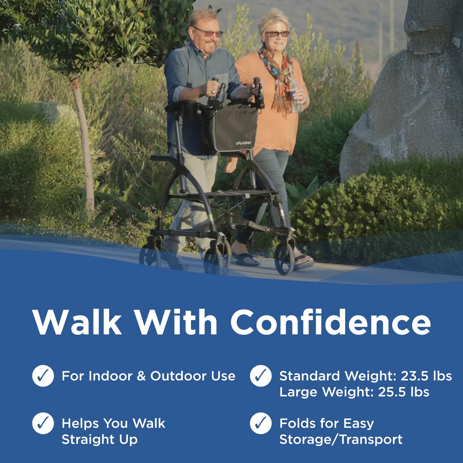 UPWalker® Upright Rollator | Stable, Ergonomic Mobility Aid