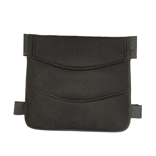 A Journey Air Elite - Replacement Backrest Cushion is shown on a white background. The black mesh organizer pouch features two pockets and four fabric loops, perfect for storing Power Chair accessories.