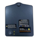 A black rectangular lithium battery pack, like the Journey Air Elite Power Chair Battery Replacement 10Ah, features a power switch, indicator light, and various labels—including voltage and capacity details—on its surface.