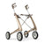 Gold and white folding Carbon Ultralight rollator on a white background