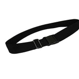 The Journey Zinger Power Chair Seat Belt – Replacement is a durable black nylon webbing belt with a plastic quick-release buckle, shown on a white background—perfect for Zoomer Chairs or Journey Zinger models.