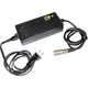 The Journey Zinger Replacement Battery Charger w/Power Wire features a black design with a standard two-prong plug and a circular metal connector, joined by a power wire, displayed on a white background.