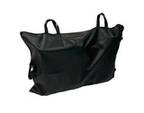 The Journey Zinger & Zoomer Power Chair Travel Bag is a large black fabric bag with four handles—two on top and two on the sides—ideal as a power chair travel bag or mobility scooter accessory, shown against a white background.