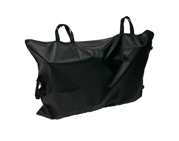 The Journey Zinger & Zoomer Power Chair Travel Bag is a large black fabric bag with four handles—two on top and two on the sides—ideal as a power chair travel bag or mobility scooter accessory, shown against a white background.